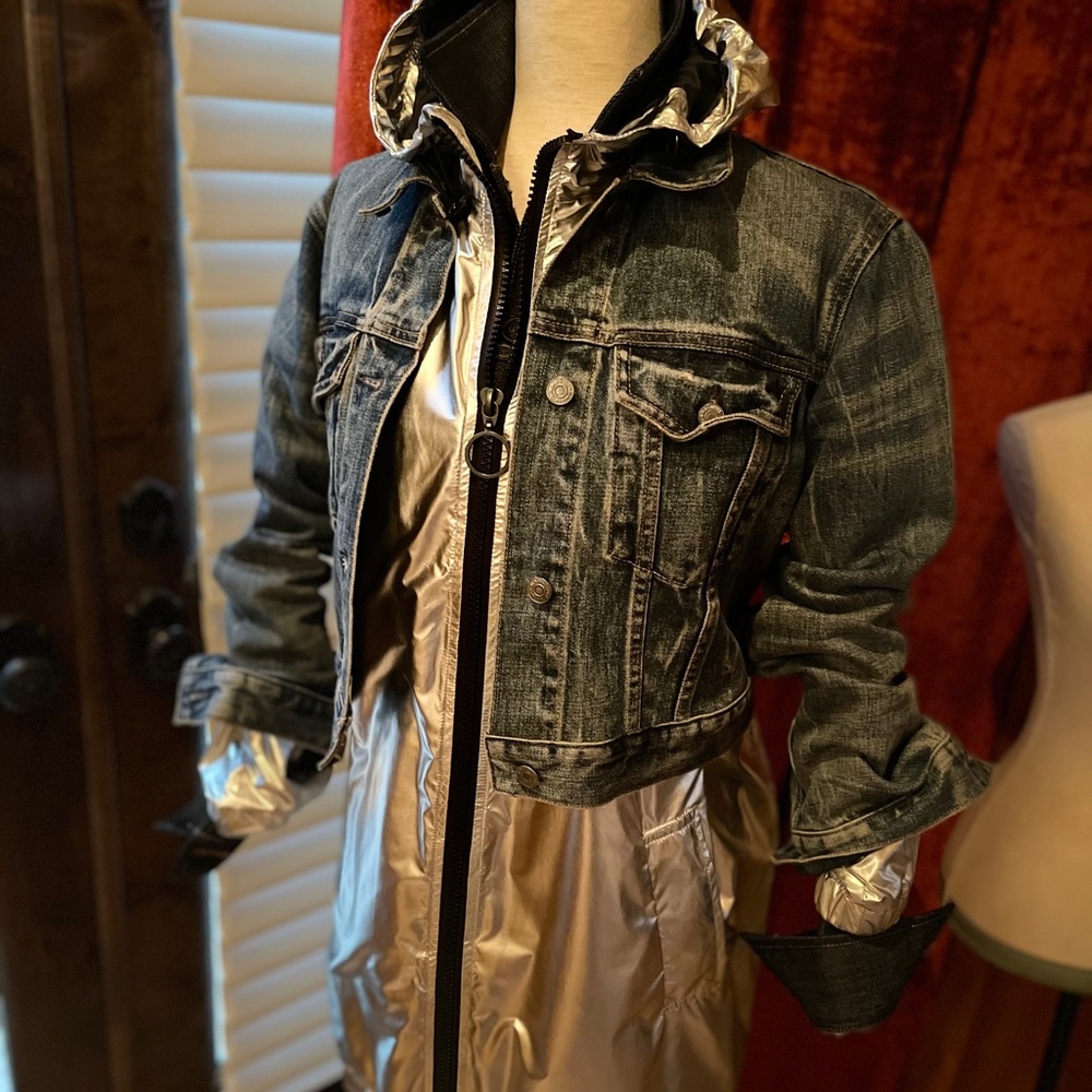 NWT ASOS silver drawstring coat